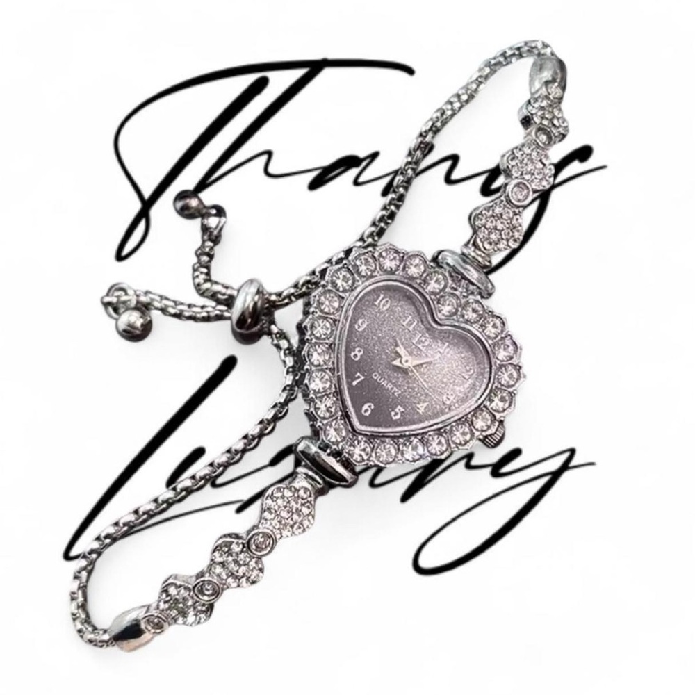 Silver Heart Watch Set
